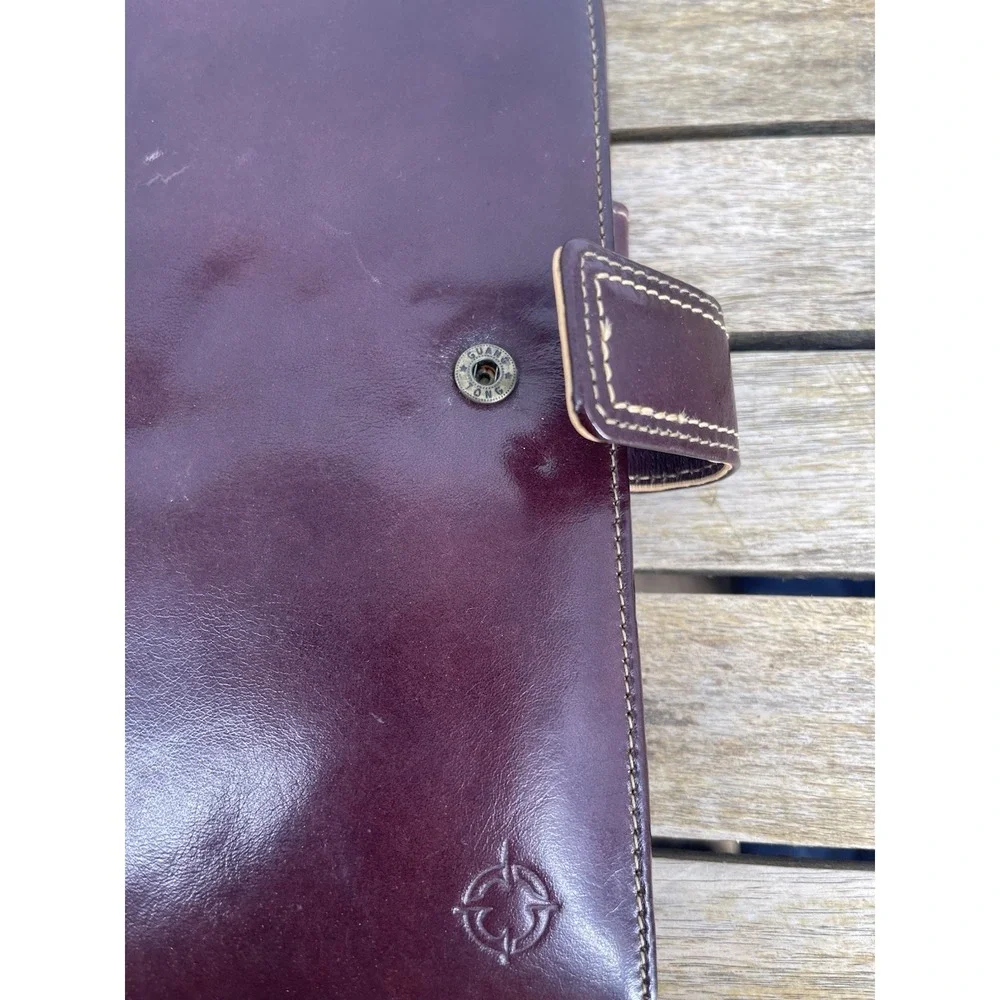 Franklin Covey  VTG Leather Planner Binder Organizer Brown 7 Ring Large Agenda